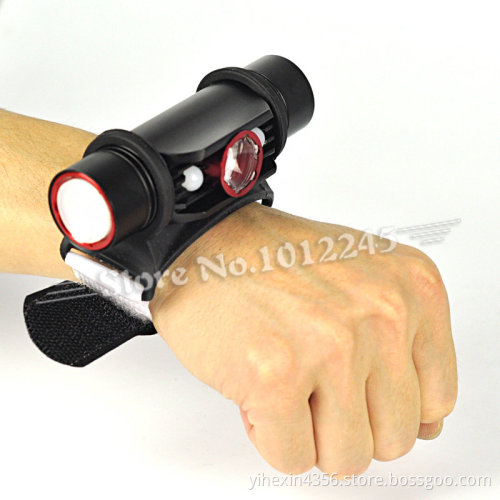 Rechargeable Flashlight With Headstrap Wristband for Camping Flashlight